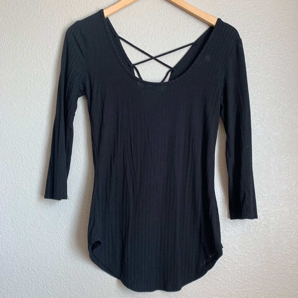 Black Mid Sleeve Shirt